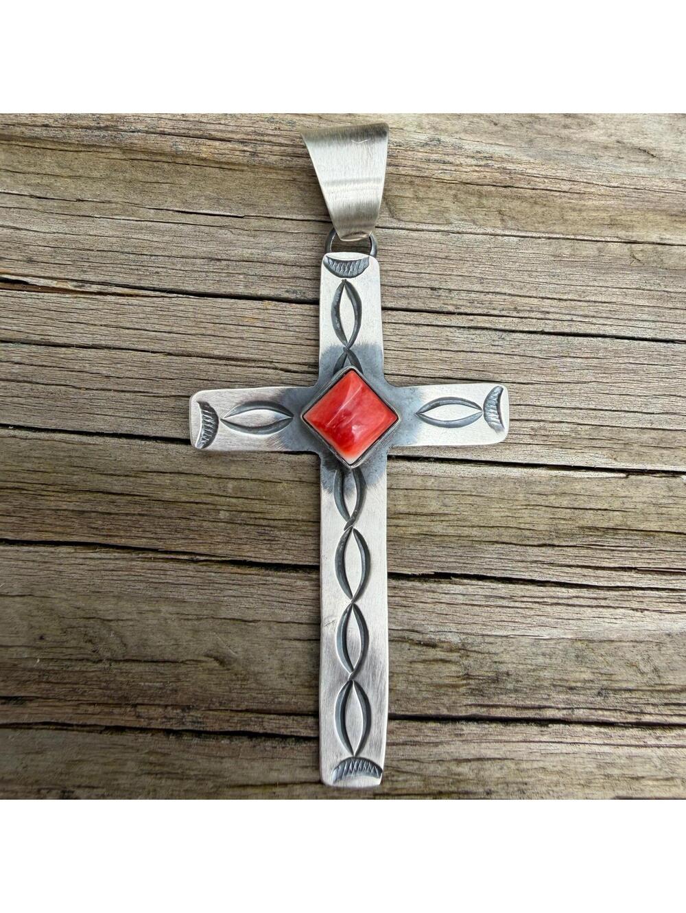 Sterling & Spiny Cross Pendant- Chimney Butte
